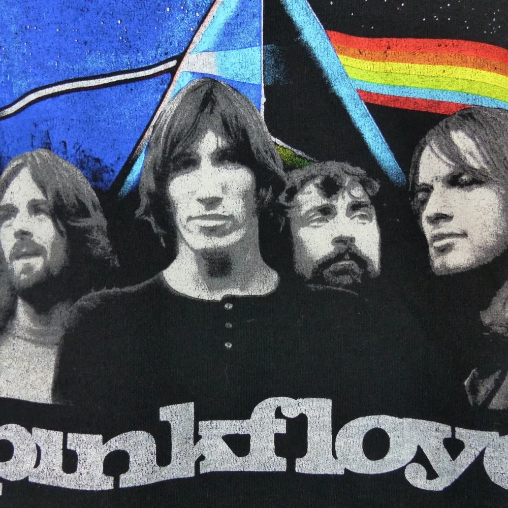 Pink Floyd Sweatshirt Womens M Black Crop Graphic Lace Up V-Neck Fleece Rock - Image 4