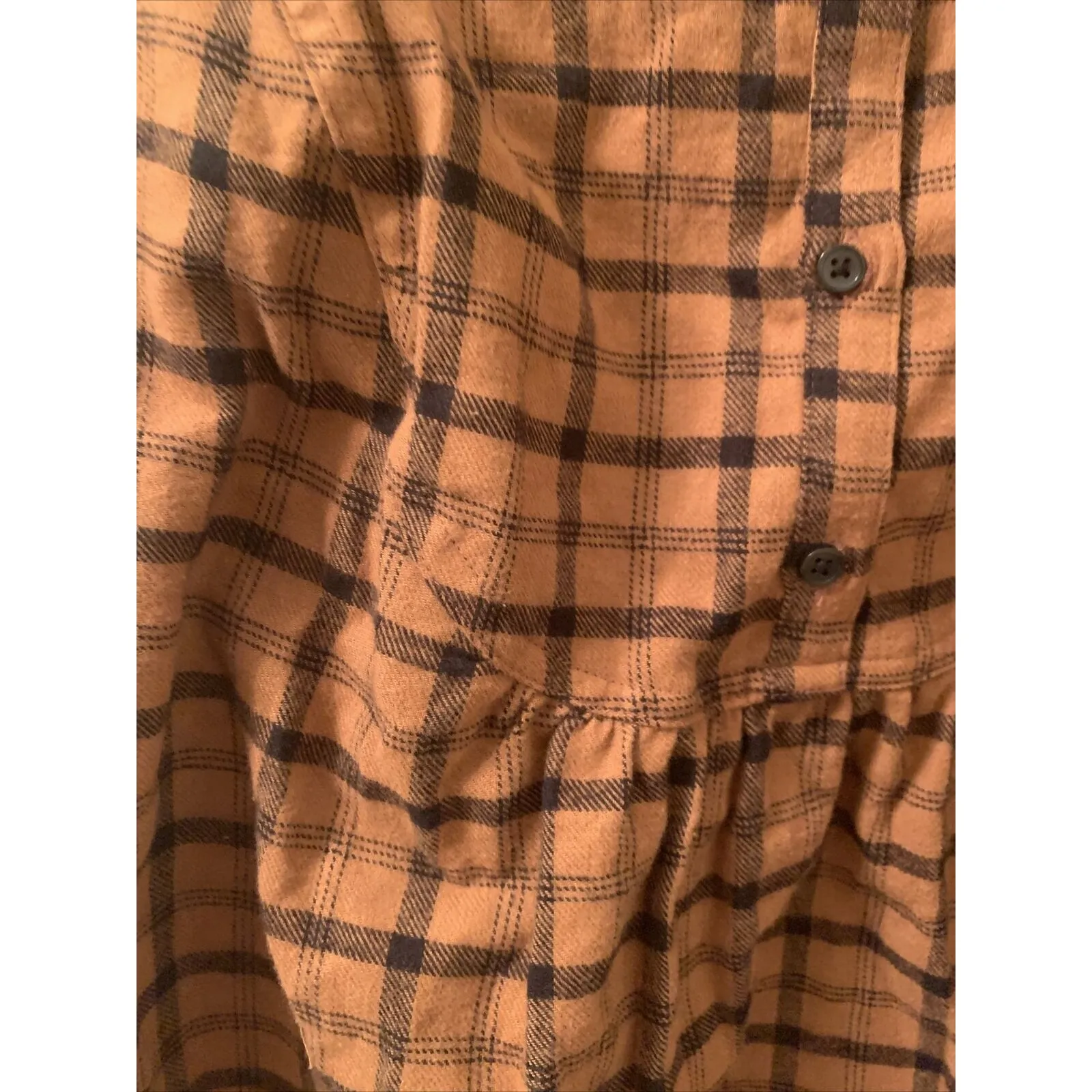 Isabel Maternity Women's Plus Size XXL Flannel Brown Black Long Sleeve Shirt Top - Image 6