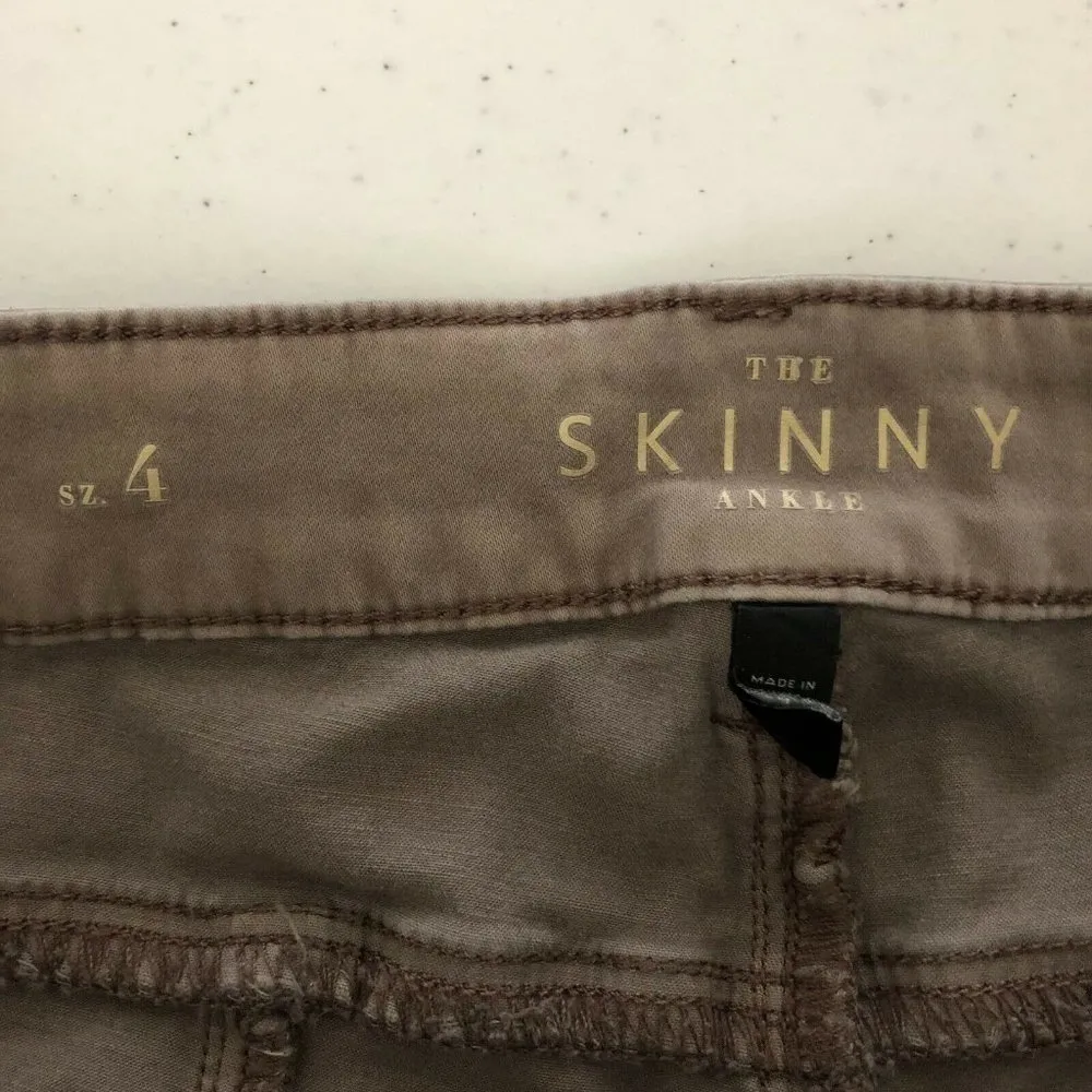 White House Black Market Jeans The Skinny Ankle Embroidered Zipper Brown 4 - Image 4