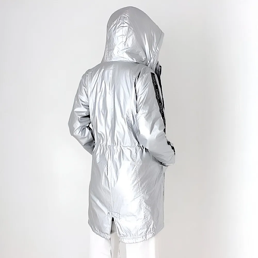 Bebe Sport Y2K Silver Insulated Jacket Size Medium - Image 12