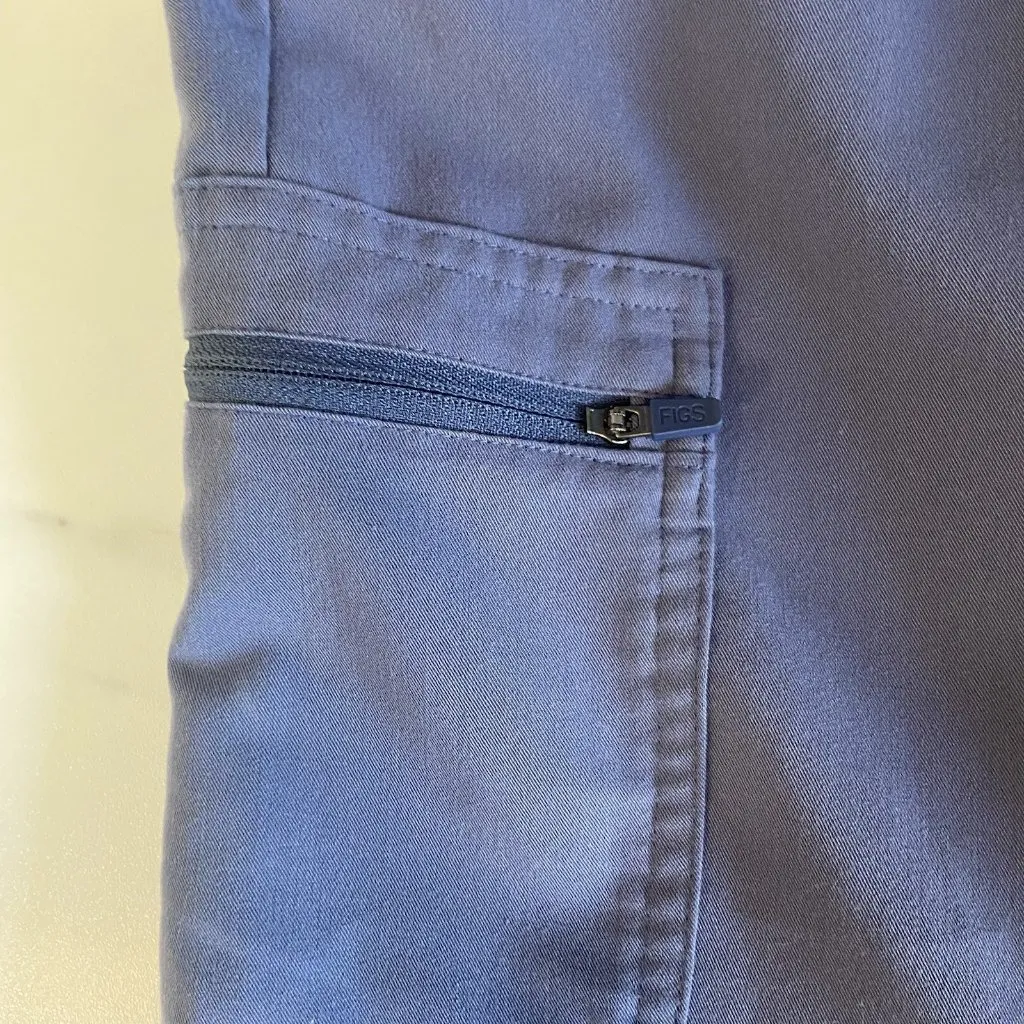 Figs Light Blue Scrub Tapered Pants Nursing Medical Care Taker‎ Uniform Size S/P - Image 8