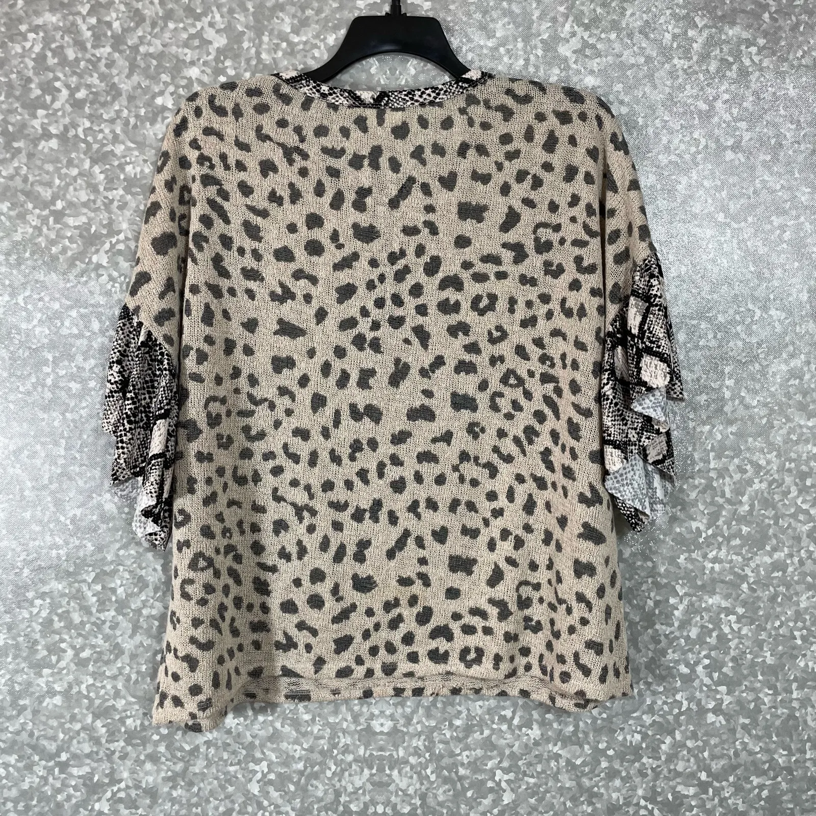 Blue Buttercup  Leopard Print Oversized Knit Top - Size Medium - Snake - Mobwife - Image 8