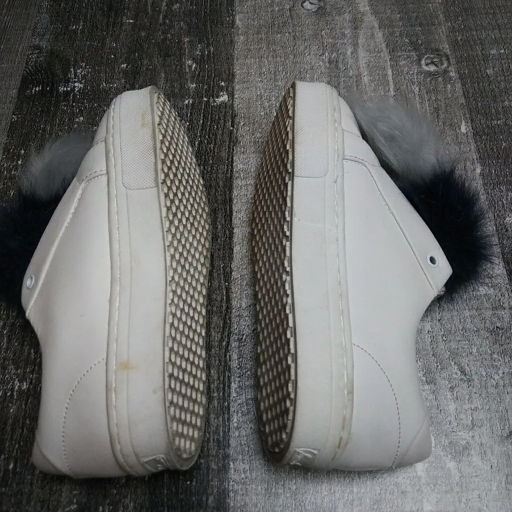SAM EDELMAN Fuzzy White Sneaker Sz 4 - Image 4