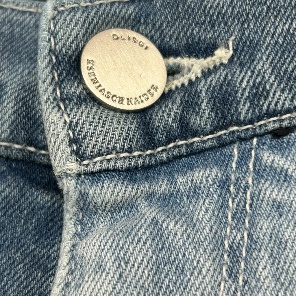 DL1961 x Ksenia Schnaider Zoie Wide Leg Patchwork Jeans Womens 32 Reworked Denim - Image 14