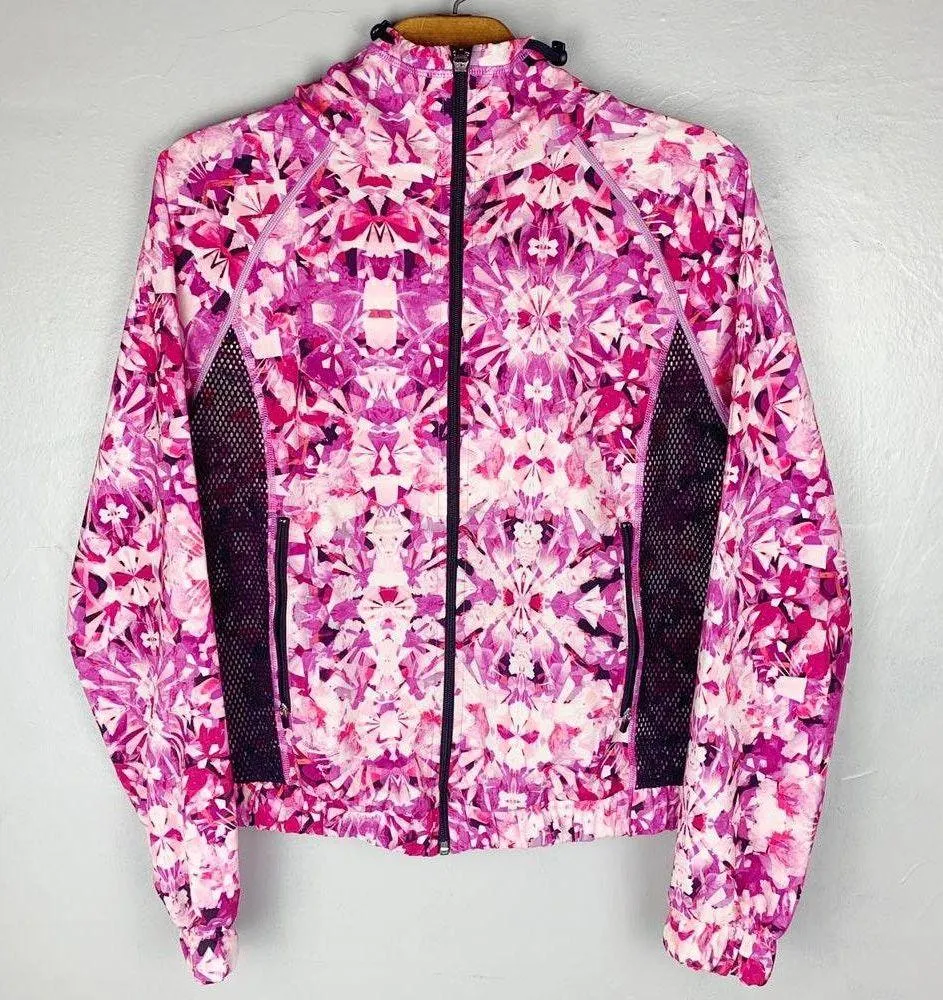 Pink Patterned Full Zip Windbreaker - Image 2