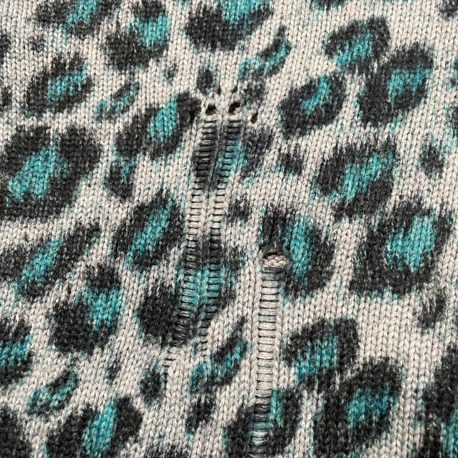 R13 Sweater Womens XXS Grey Blue Leopard Oversized Distressed Indie Boho Luxury - Image 7