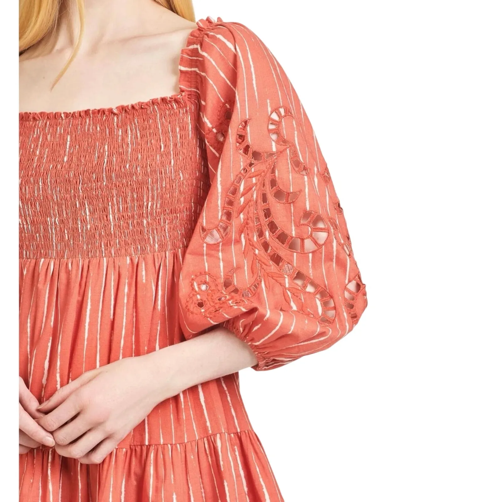 SACHIN + BABI Lola Square Neck Cotton Mini Dress, Size M New with Tag MSRP $395 - Image 2