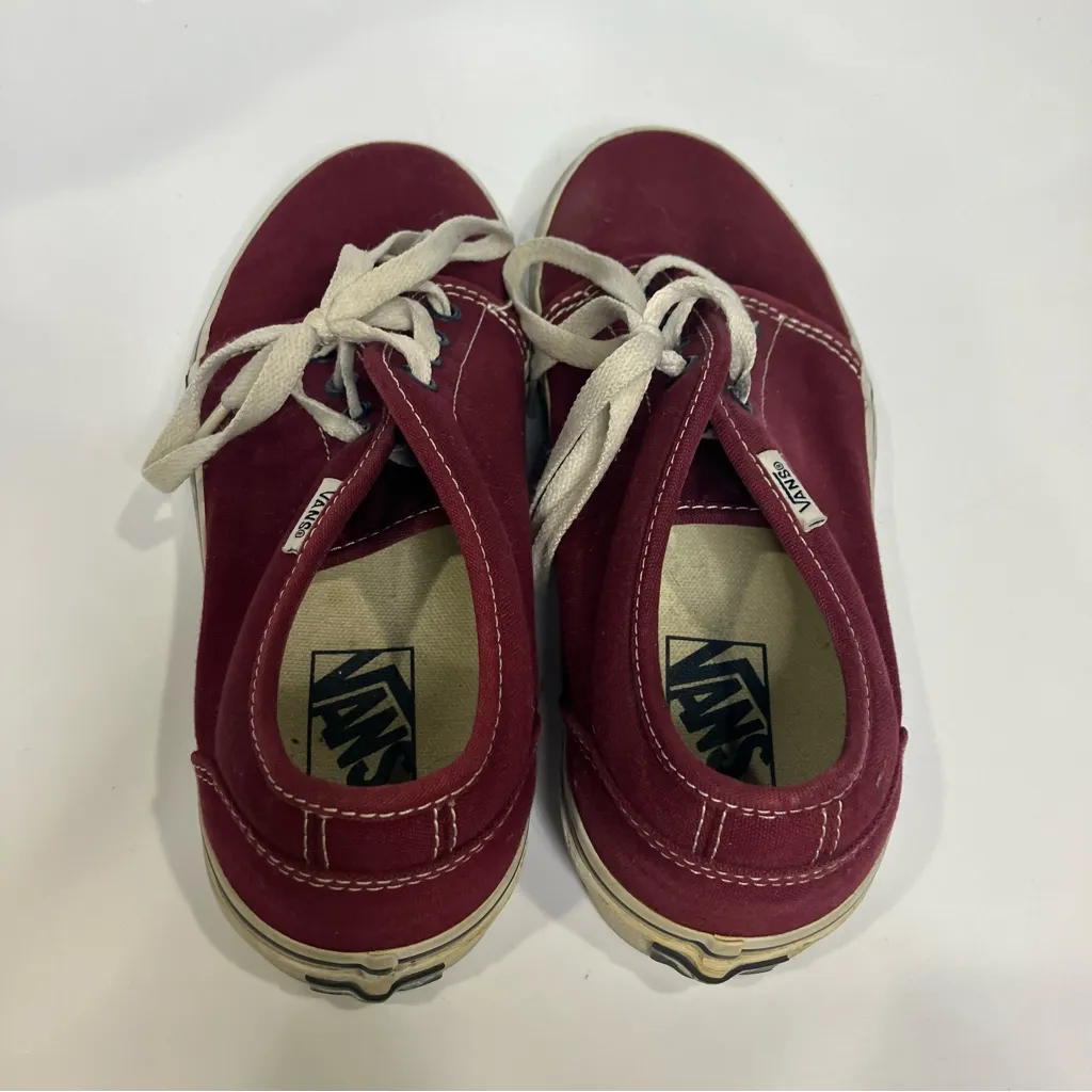 Vans maroon lace‎ up sneakers unisex sizing men’s size 7 women’s size 8.5 casual - Image 4