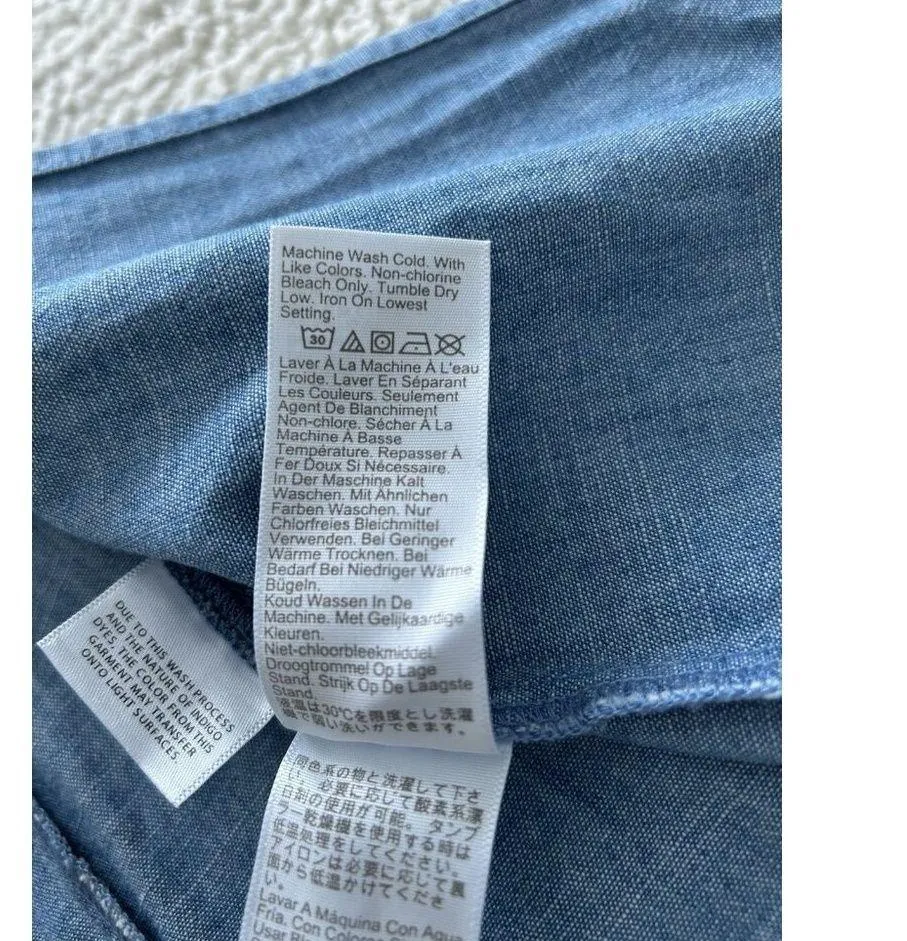 J. Crew Women's Chambray Slip Midi Dress Vista Blue Wash Size 6P - Image 13