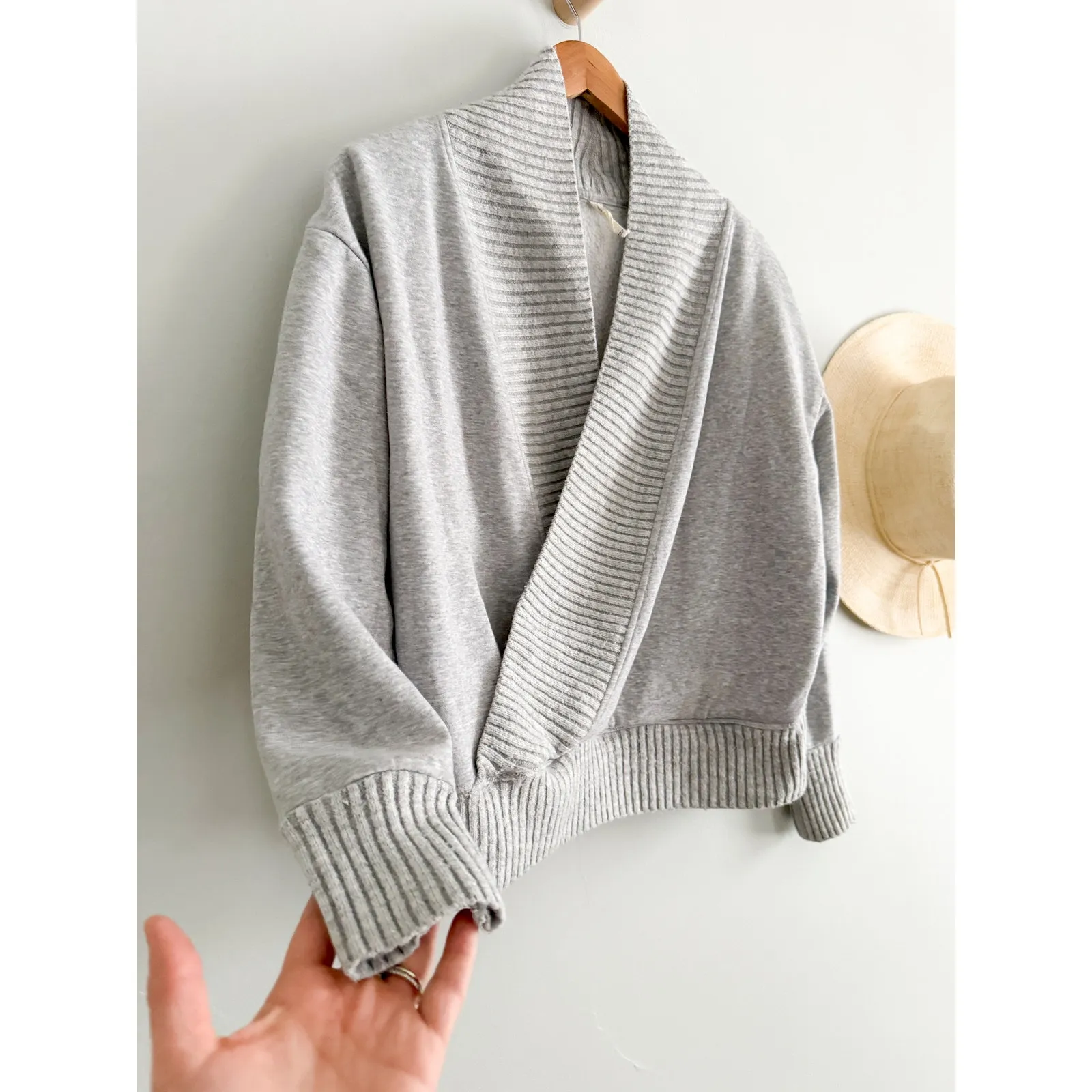 Daily Practice by Anthropologie | Surplice V Neck Faux Wrap Sweater | Size XS - Image 3
