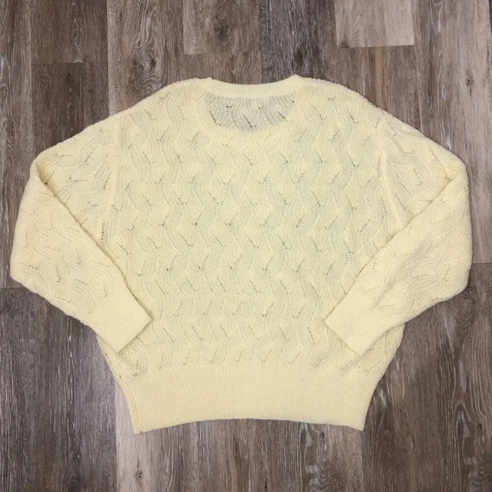 Habitual Ayla Long Sleeve Knit Yellow Sweater XL - Image 5