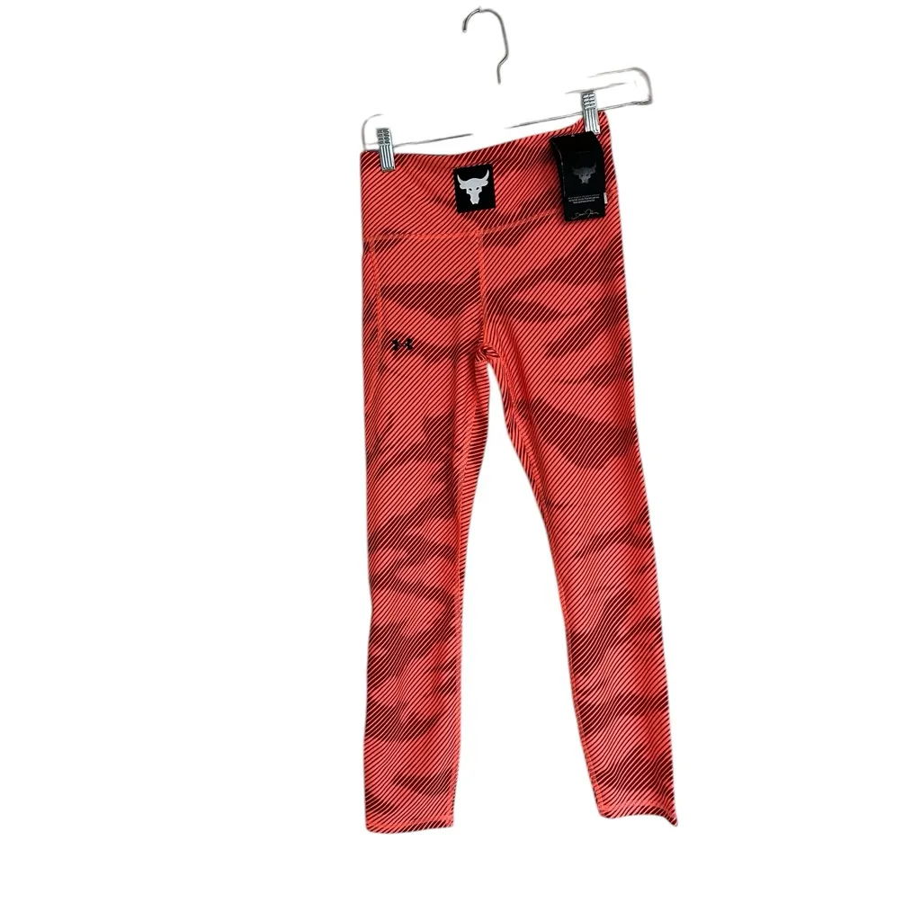 NWT Under Armpur Project Rock HeatGear Womens Orange Ankle Leggings - Image 8