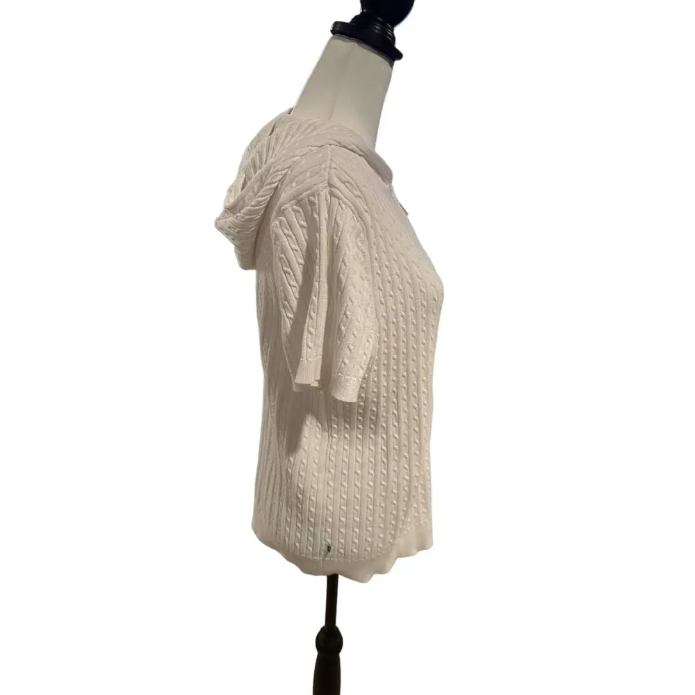 CHAPS White Short Sleeve Cardigan  XL - Image 2