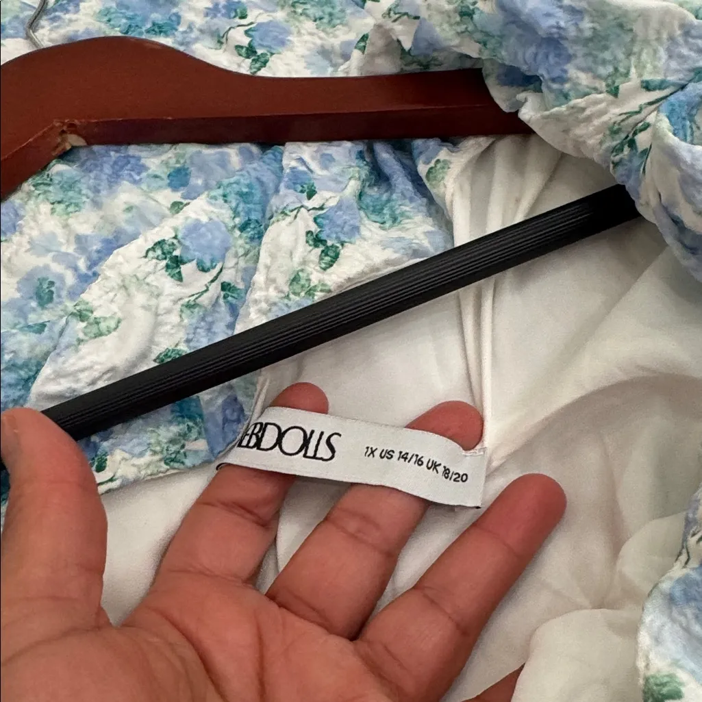 REBDOLLS FORGET ME NOT FLORAL ASYMMETRICAL MAXI BODYCON DRESS 1X - Image 6