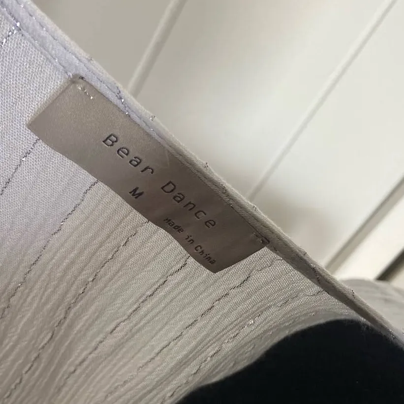 Bear Dance Womens Swim Coverup Sz M White Silver Trim Tie Front Longline Kimono - Image 12