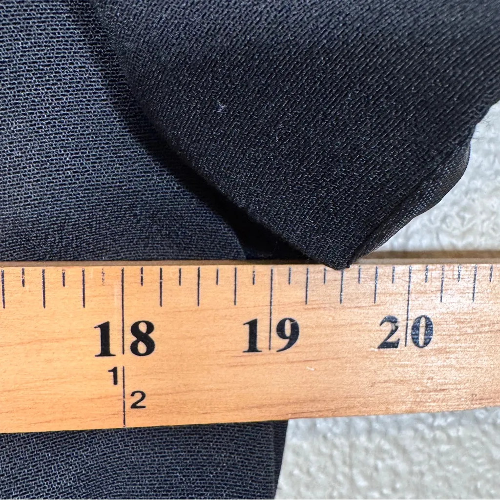 Vintage Black Short Sleeve Midi Dress Womens 14 Rhinestone Buttons 90s Coquette - Image 6