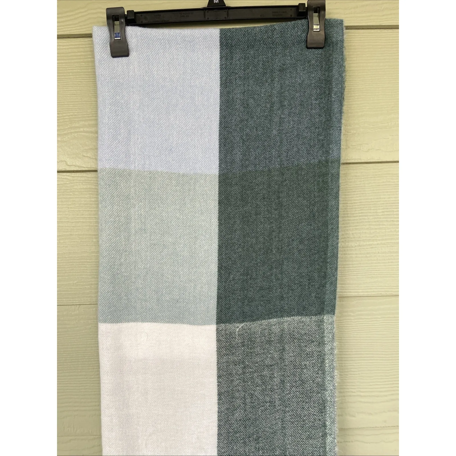 Pashmina Blue Green Plaid 100% Cashmere Fringe Scarf Outerwear Womens Accessory - Image 2