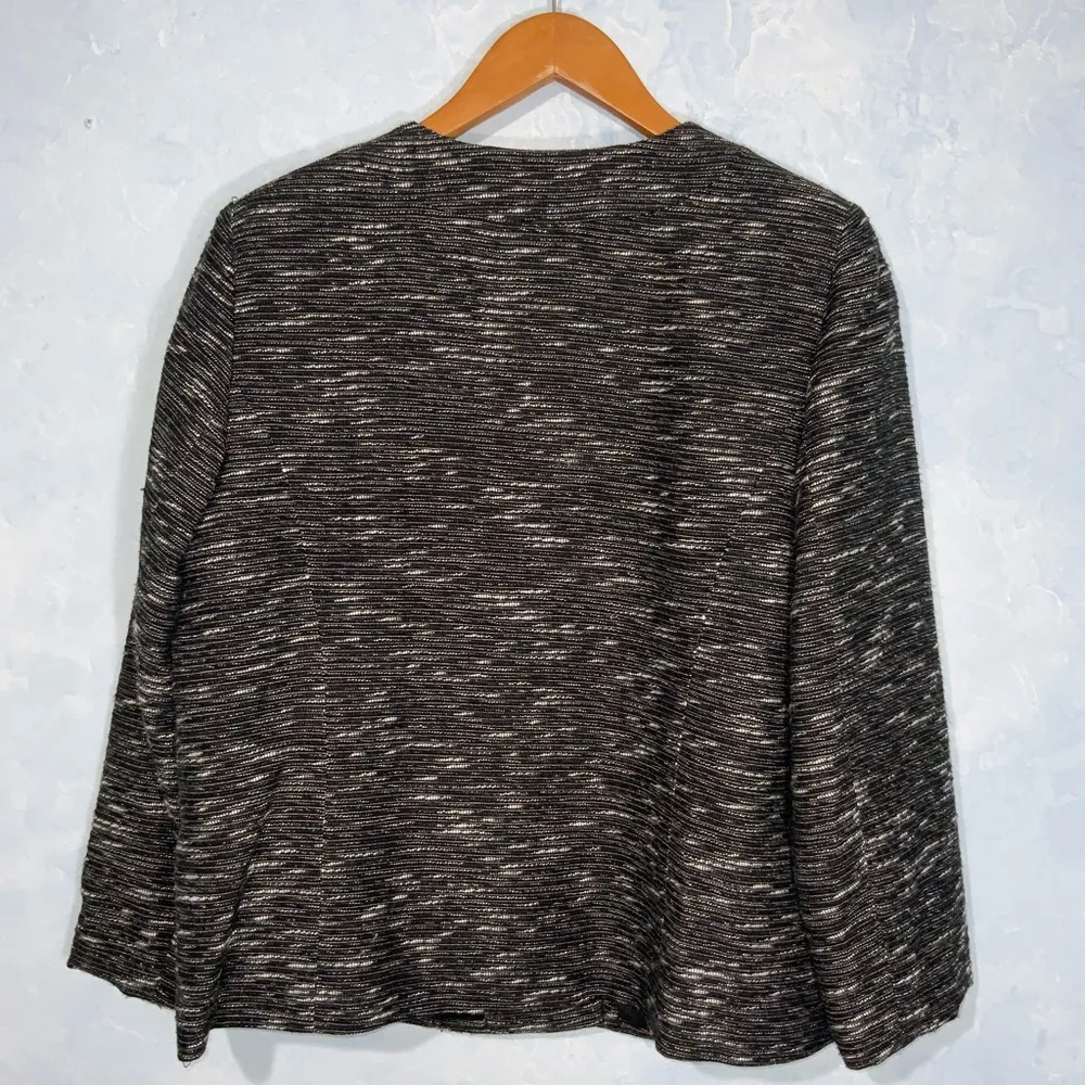 JM Collection Black & White Textured Button Front Blazer Business Classic 16P - Image 6