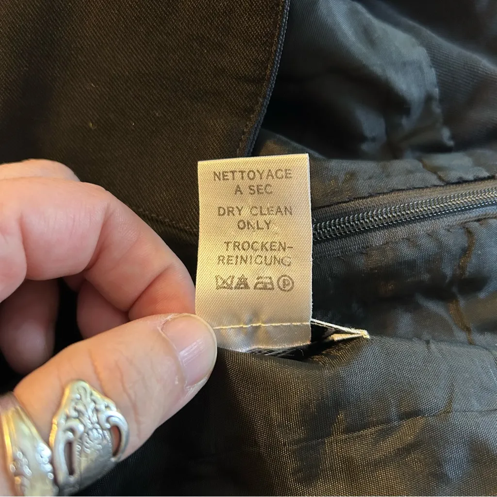 Celine vintage black wool short pencil skirt size 42 (S) career business classic - Image 4