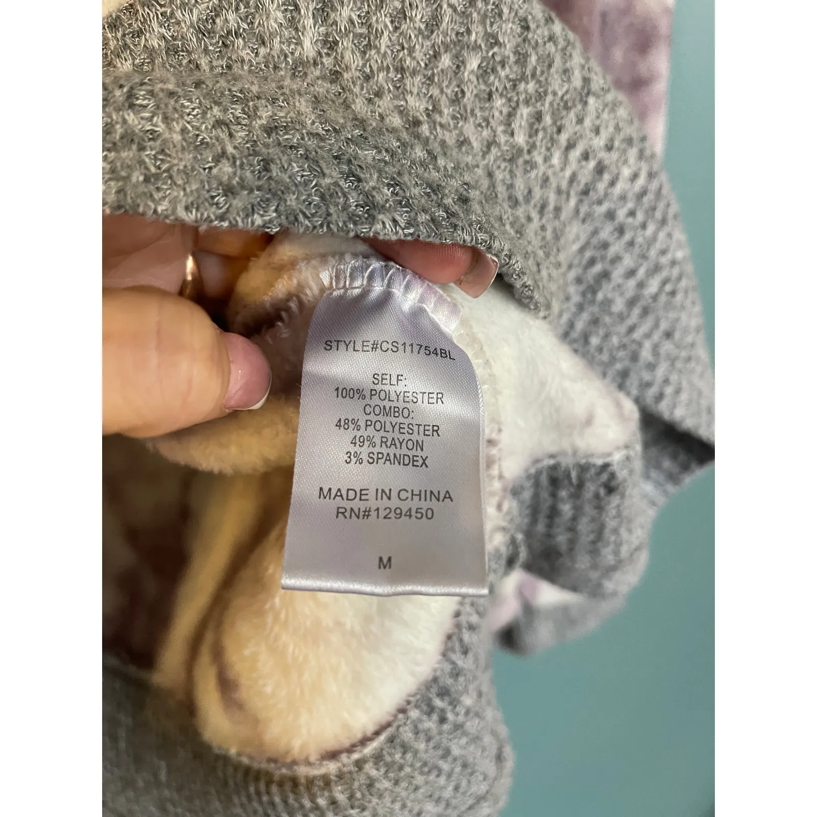 Como Vintage Purple Tie Dye Pullover Cowl Neck Soft Sweater - Image 4