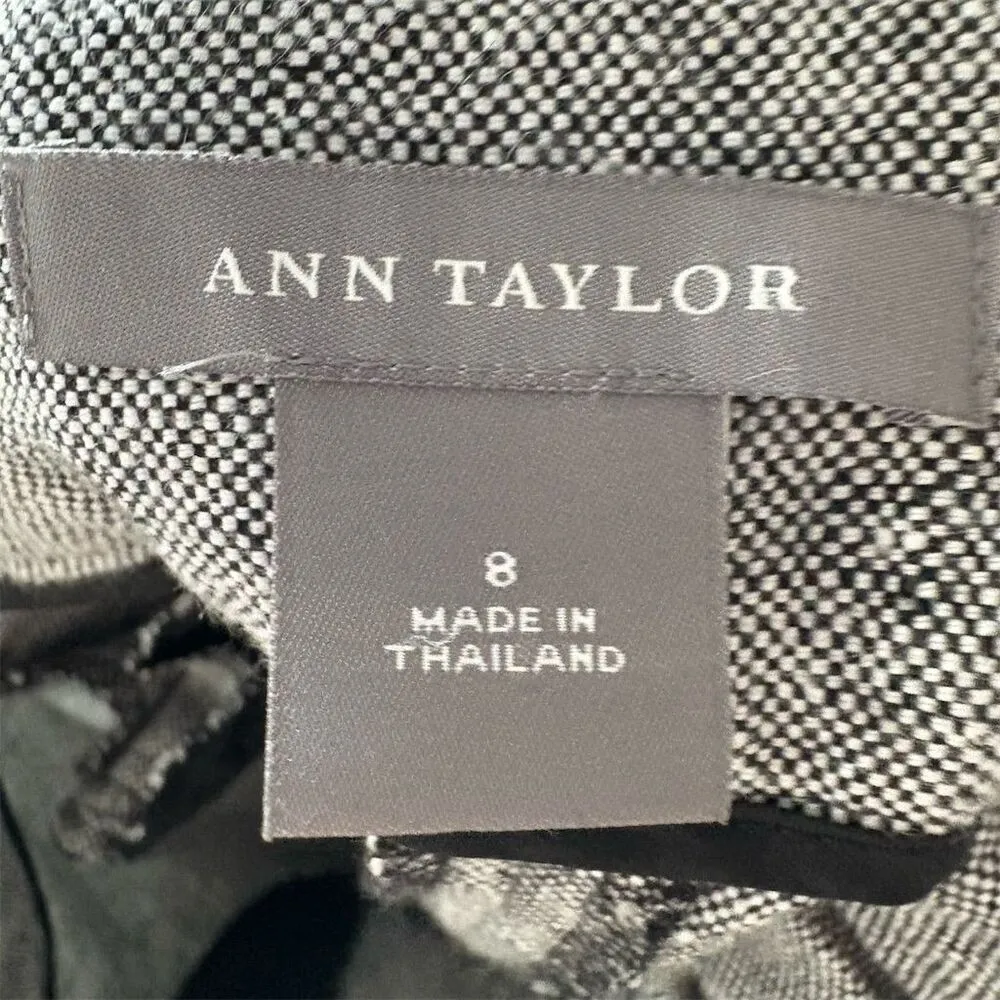 Ann Taylor Women's Gray Straight Cropped Linen Blend Pants Size 8 Workwear - Image 6