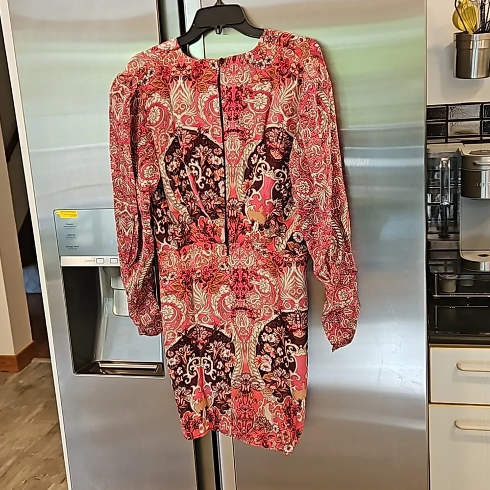 💕MARIA CHER💕 Rosario Short Dress ~ 100% Silk Besalu Pink Large L NWT - Image 11