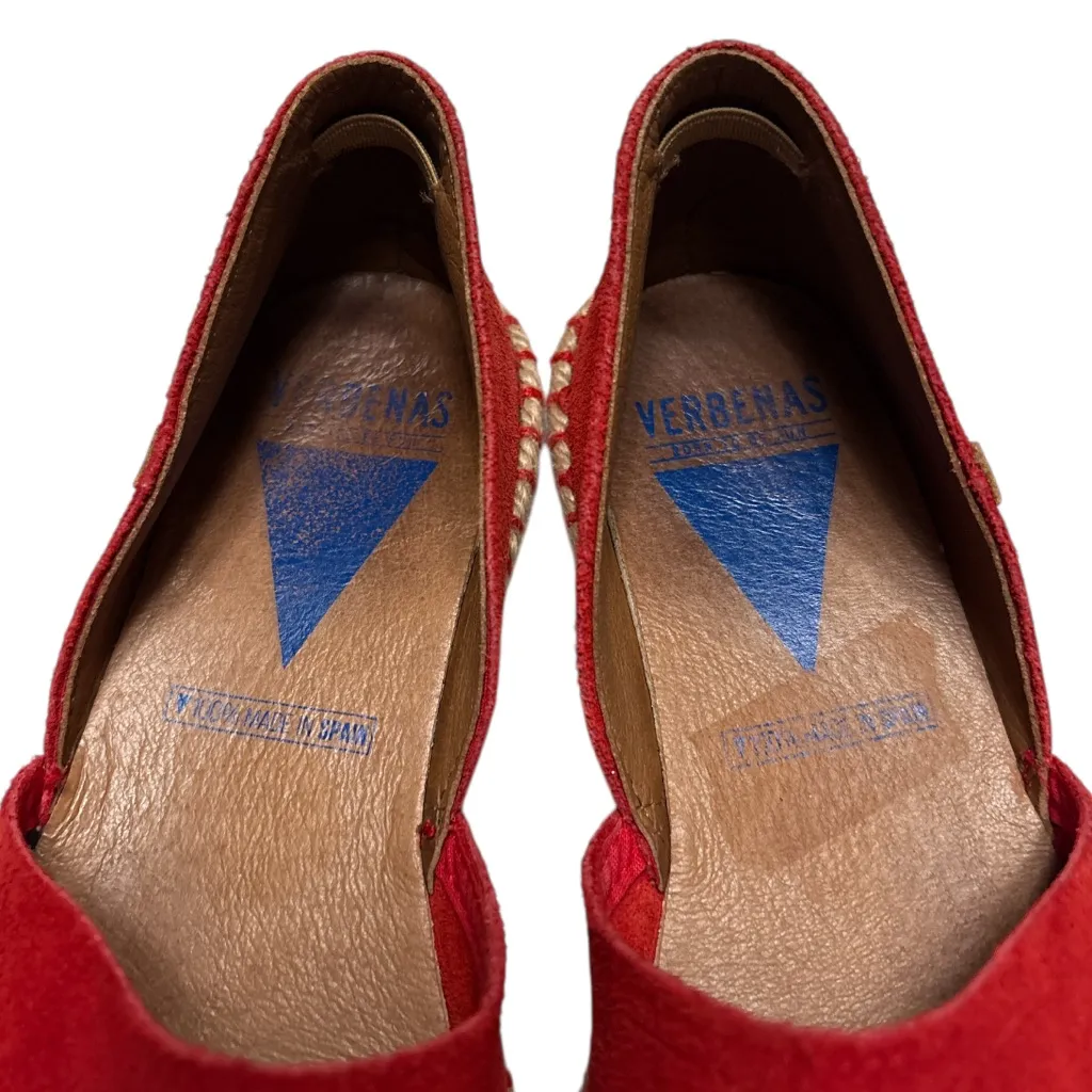 Verbenas Red Suede Espadrilles,Size 37, Made in Spain - Image 4