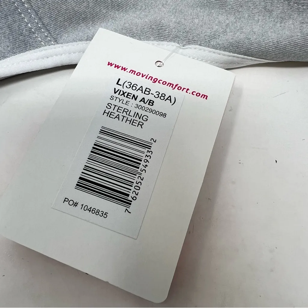 Moving Comfort Vixen sports bra in Sterling Heather size L Large A/B Cup NWT - Image 5