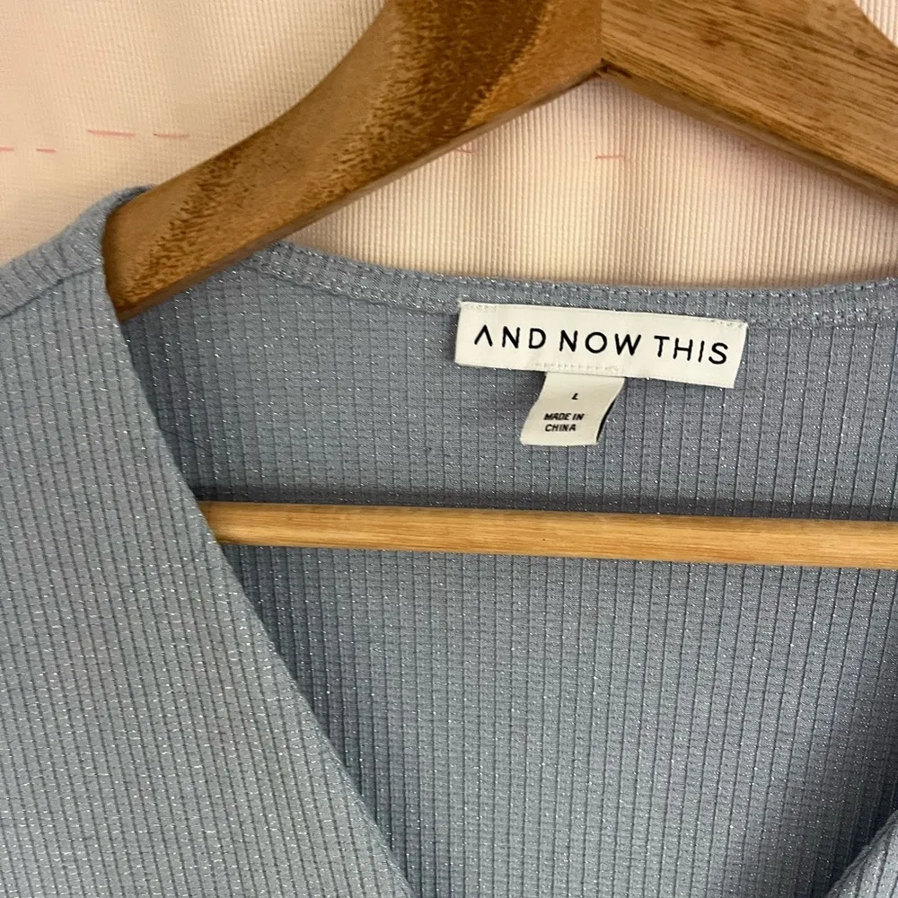 And Now This Light Blue Ribbed Top Size L - Image 6