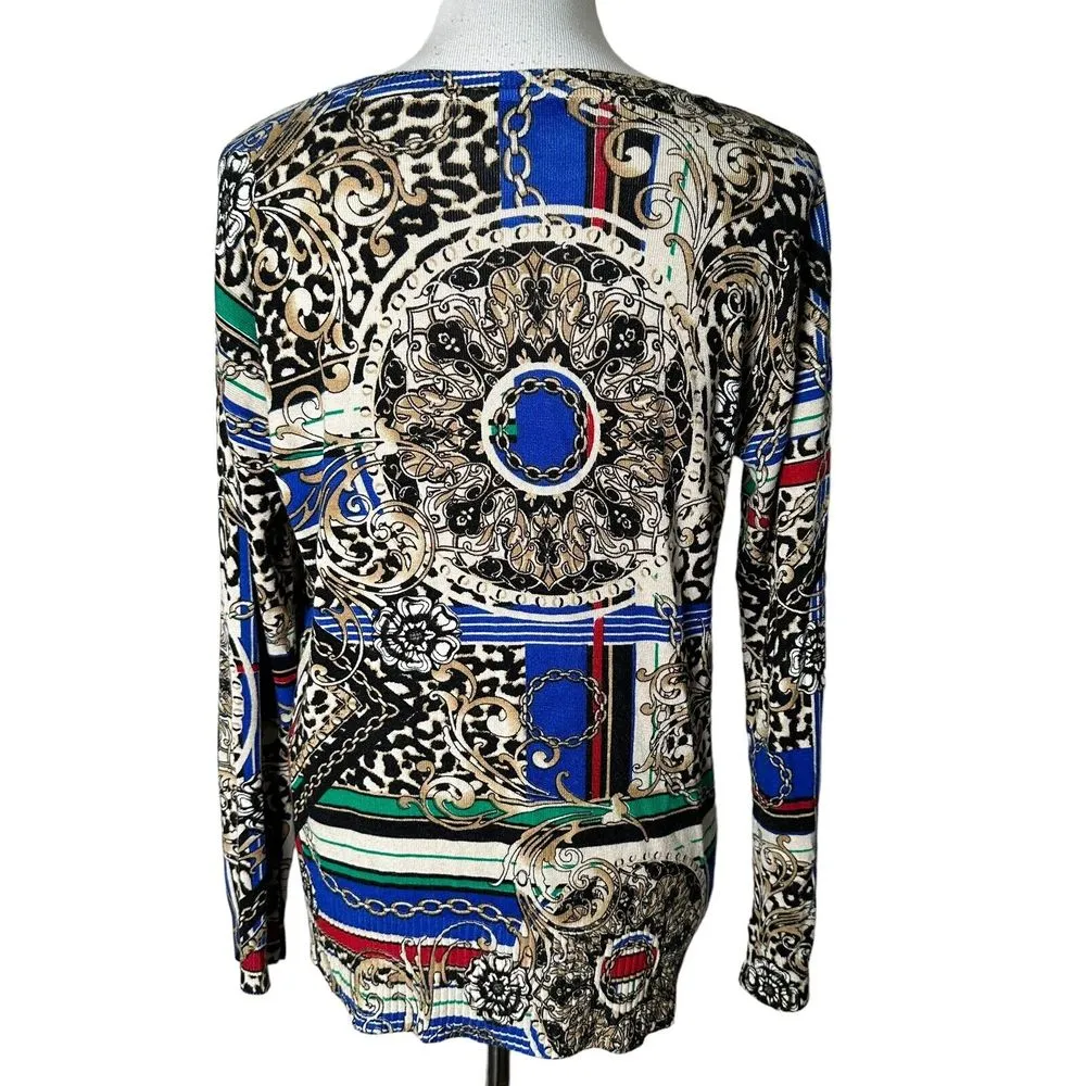 Cable & Gauge Knit Top Size M Baroque Luxe Maximalist Mob Wife Statement Piece‎ - Image 2