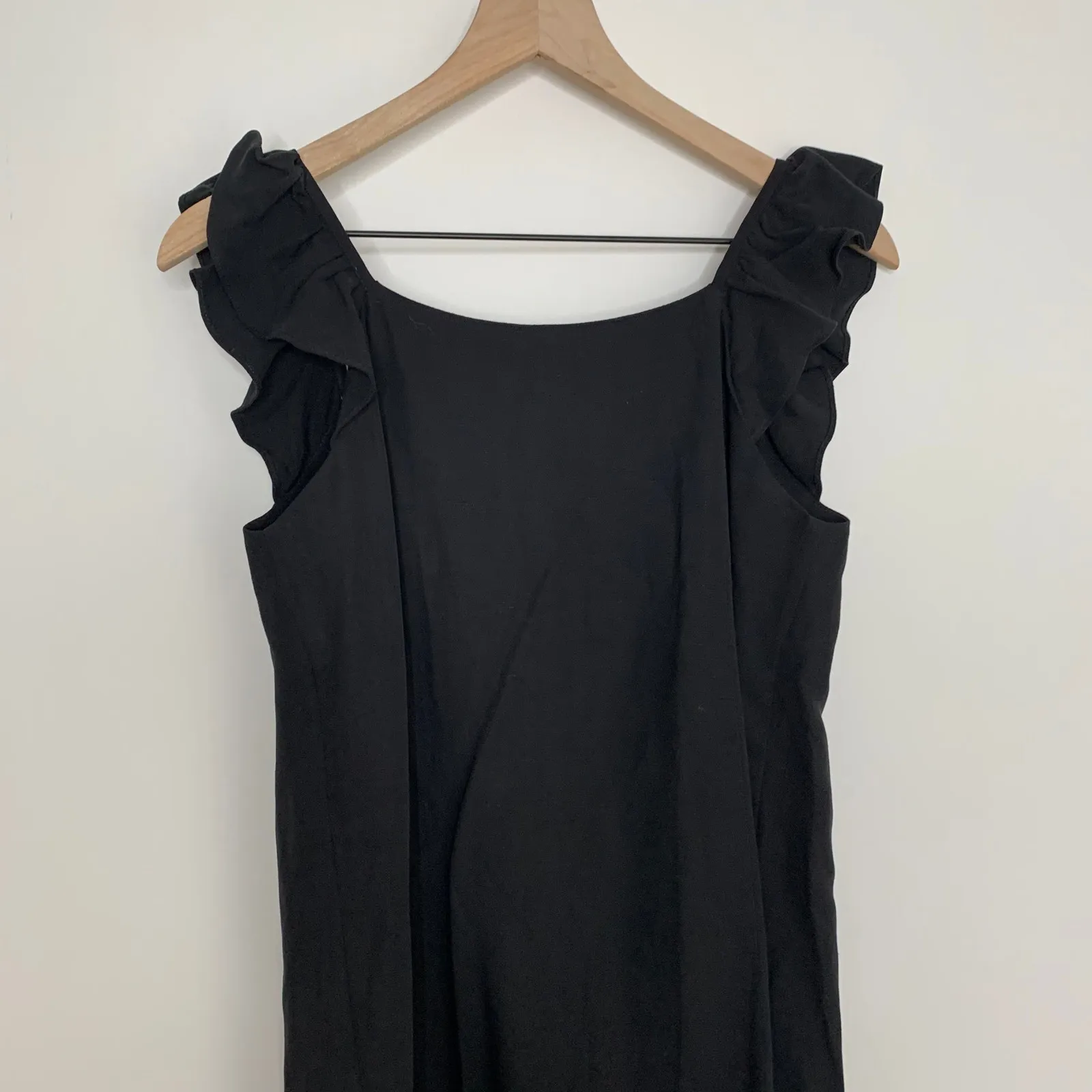 Hatch Collection Jenna Ruffle Button Front Midi Dress Black Maternity New Small Size undefined - Image 6