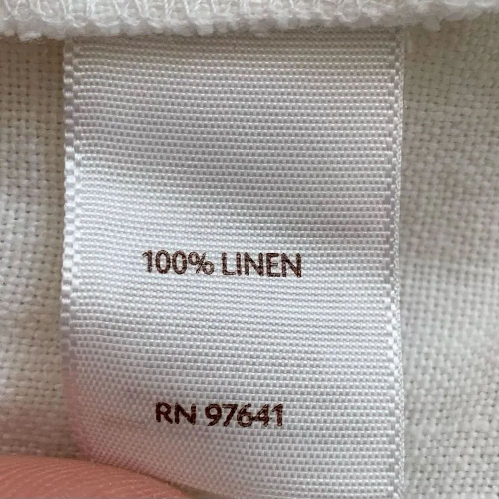 J. Jill Purejill 100% Linen Off White Button Down Cardigan, Sz Large - Image 9