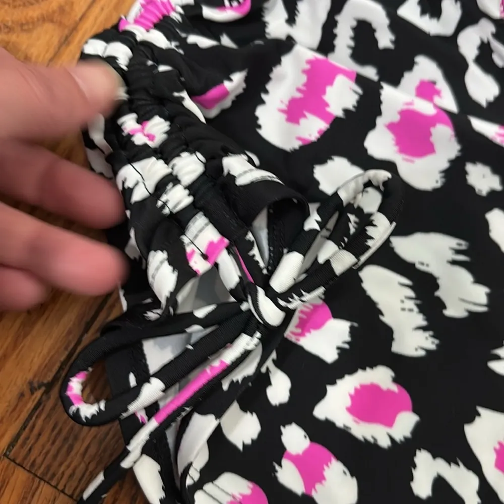 Salt + Cove Multi Color Removable Cups Tie Halter Tankini Swimsuit Top Juniors S Black Size undefined - Image 5