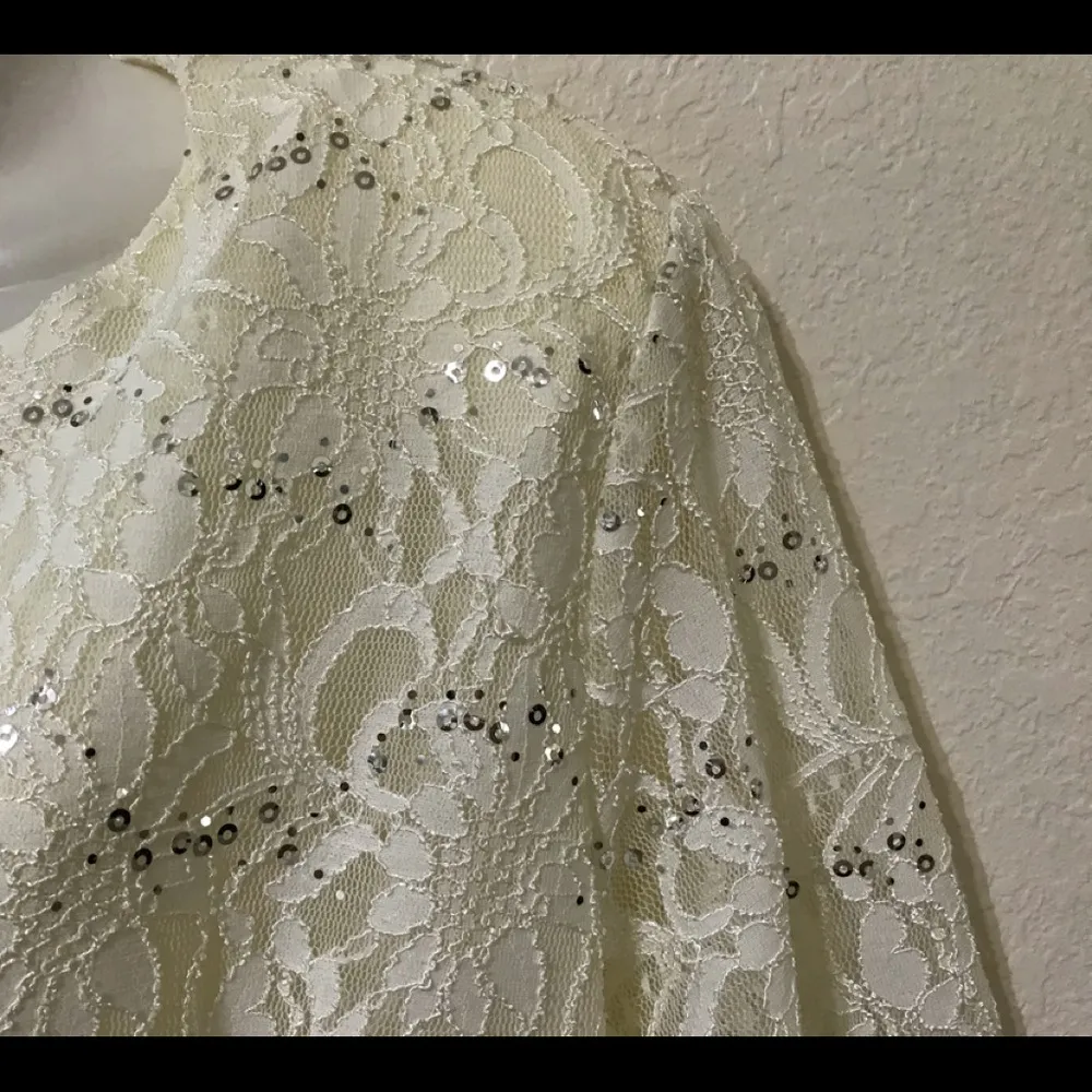 Ivory lace sequin formal wedding blazer size XL - Image 5