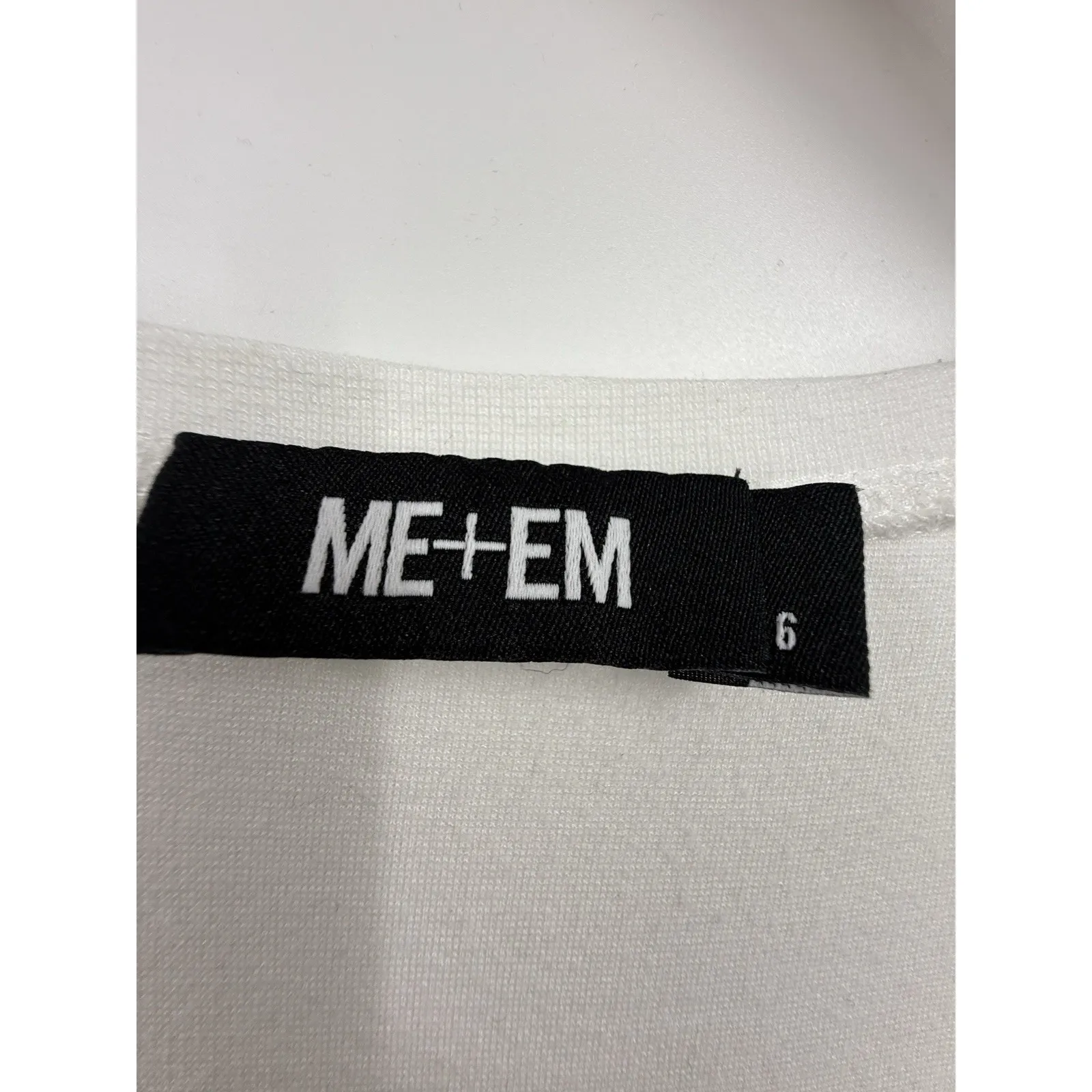 Me+Em Sweatshirt Womens White V Neck Jumper Pullover Top Long Sleeve Size 6 - Image 2