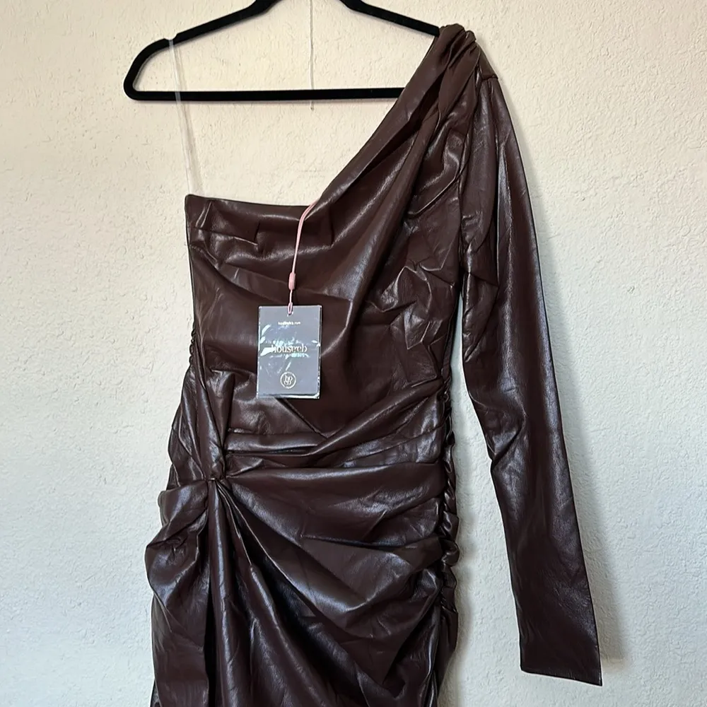 HOUSE OF CB 'Octavia' Cocoa Vegan Leather‎ Maxi Dress NWT size M brown - Image 6