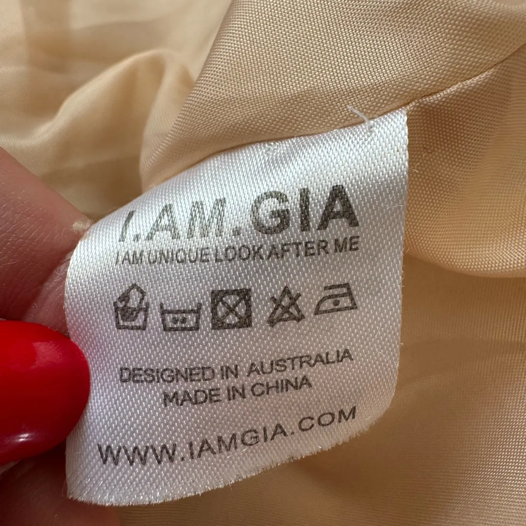 I Am Gia Pixie Tan Oversized Teddy Sherpa Bomber Coat size Small $99 - Image 13