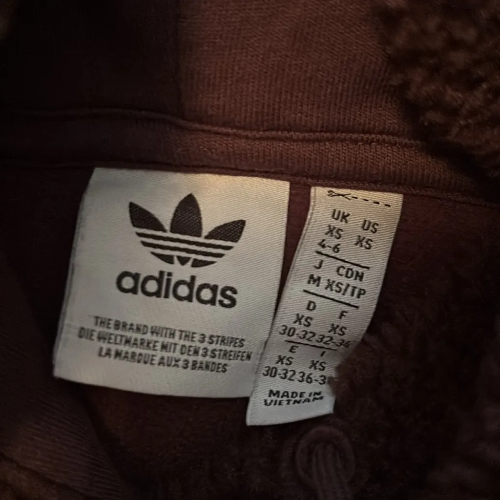 Adidas Brown Fleece Hoodie - Image 7