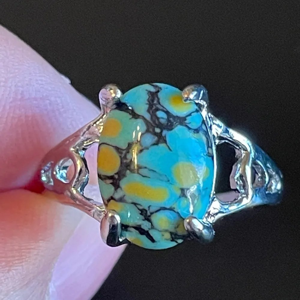 Mixed 3 color gemstone S925 silver ring size 9.5 - Image 5