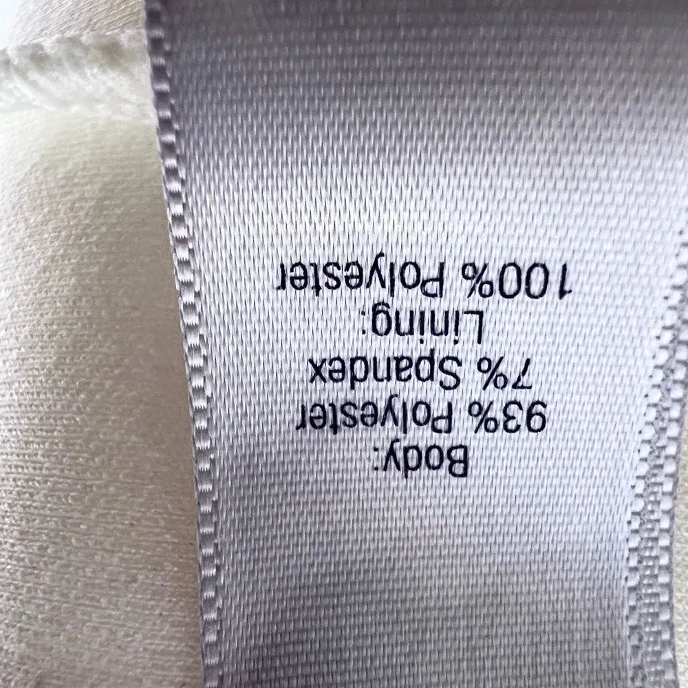 Jennifer Lopez Elegant White Sheath Midi Beaded Neckline Bodycon Dress 12 Glam - Image 9