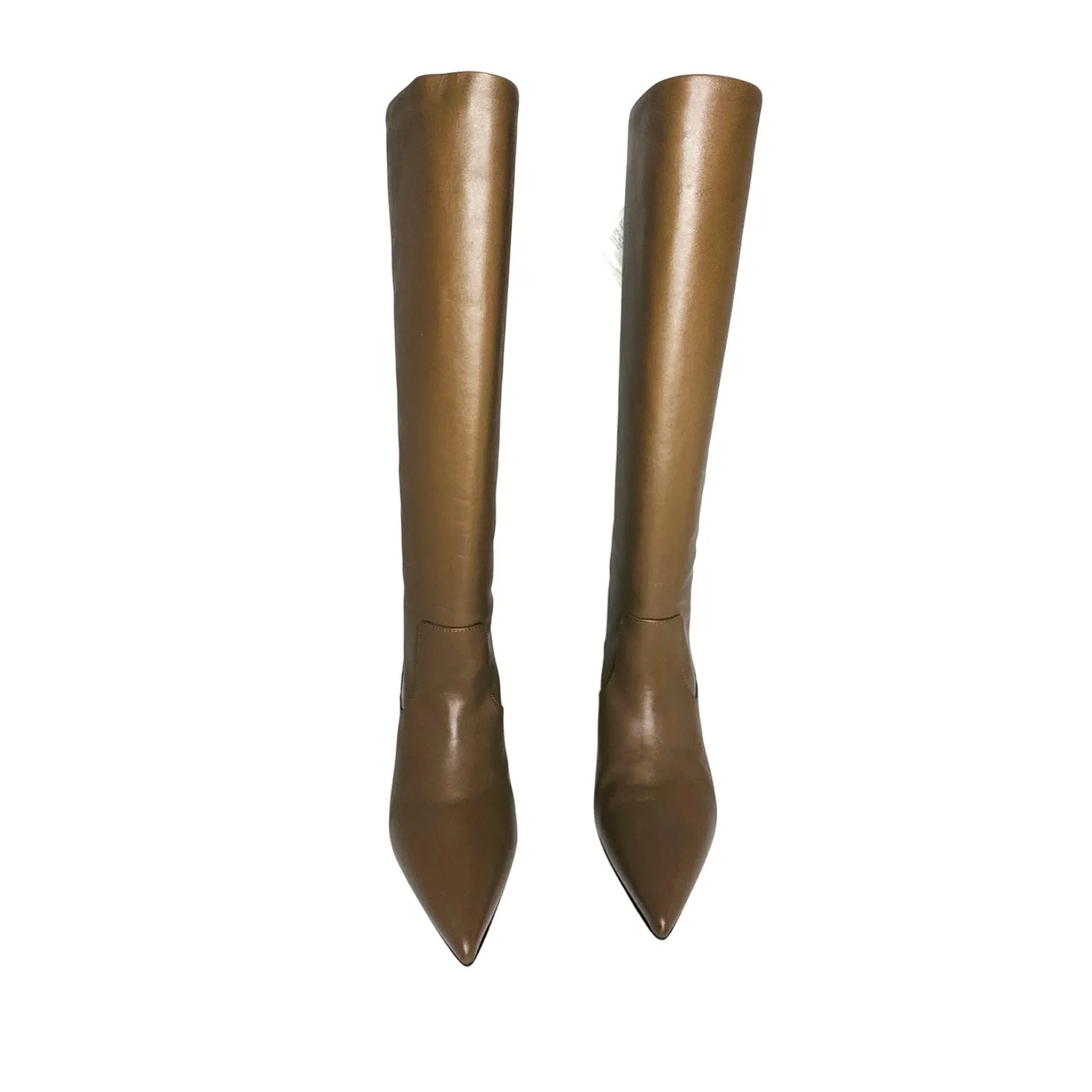 BRUNELLO CUCINELLI Ball Chain Knee-High Tan Leather Boots Women’s Size 40 IT - Image 9