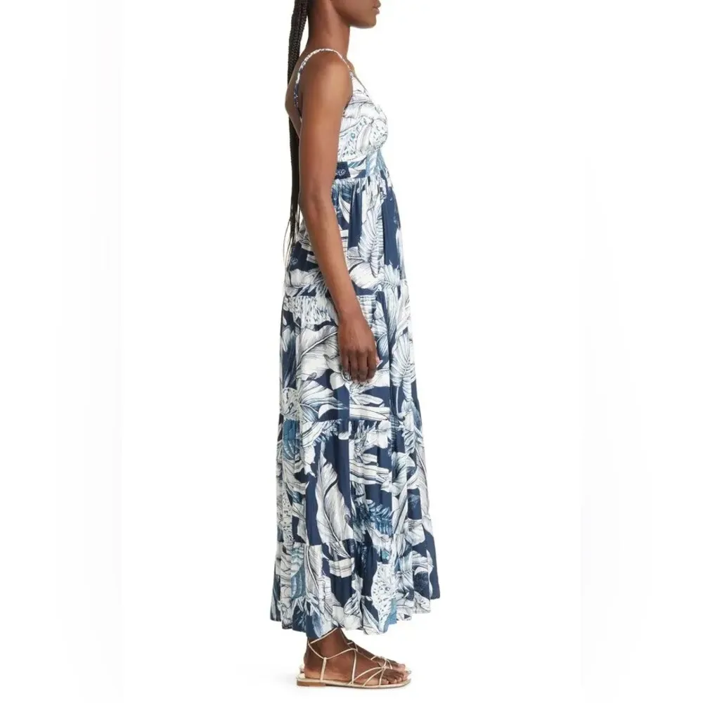 MAAJI  Juliette Calla Lily Tiered Plunge Neck Cover-Up Dress, Size Large, $155 - Image 6