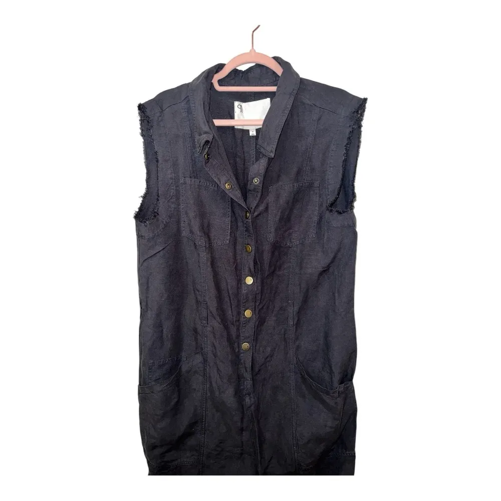 Pilcro Sleeveless Mechanic Romper by Anthropologie NWOT Size Medium Linen blend - Image 8