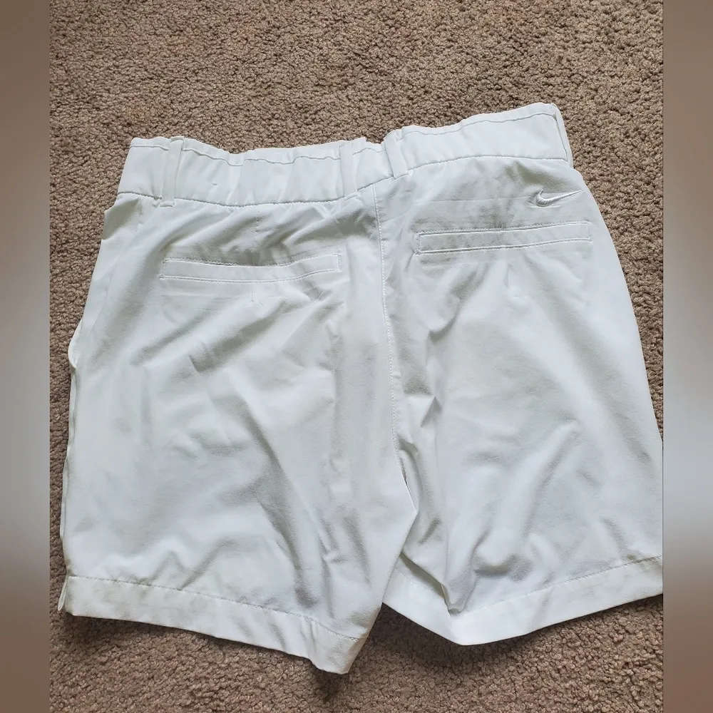 Women's White Nike Dri-Fit Golf Shorts - Image 2