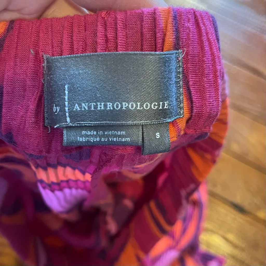 Anthropologie Pink and Orange Patterned Pants - Image 3