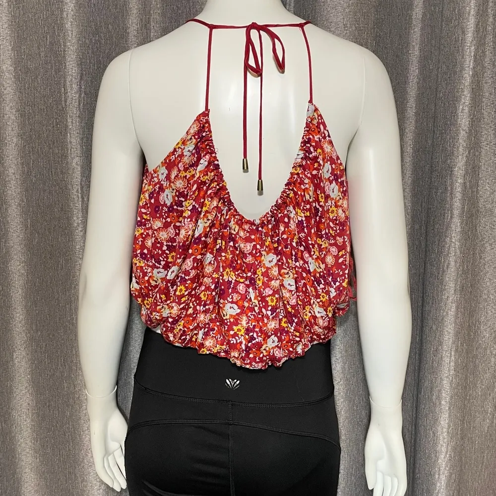 Free People Daisy Floral Babe Flowy Red Tank Top - Image 6