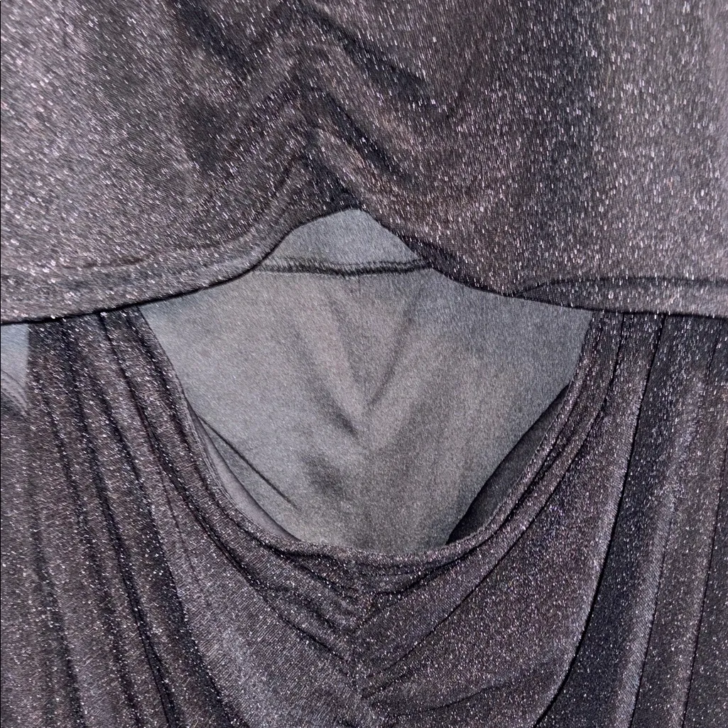 Eloquii Black Sparkle Cutout Bodycon Dress Size 16 NWT Ruched Midriff - Image 5