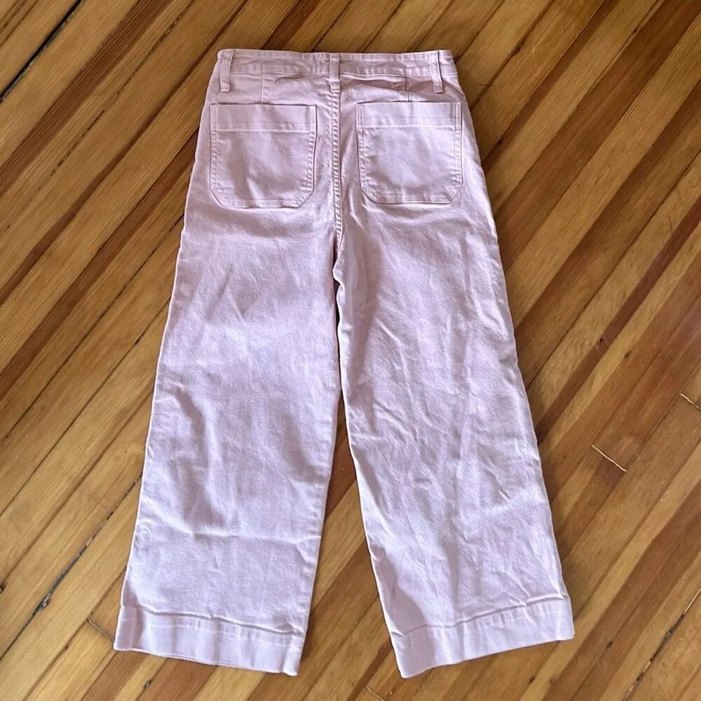 Madewell Emmett Wide Leg Crop Pants in Pink Oyster Size 27 - Image 3