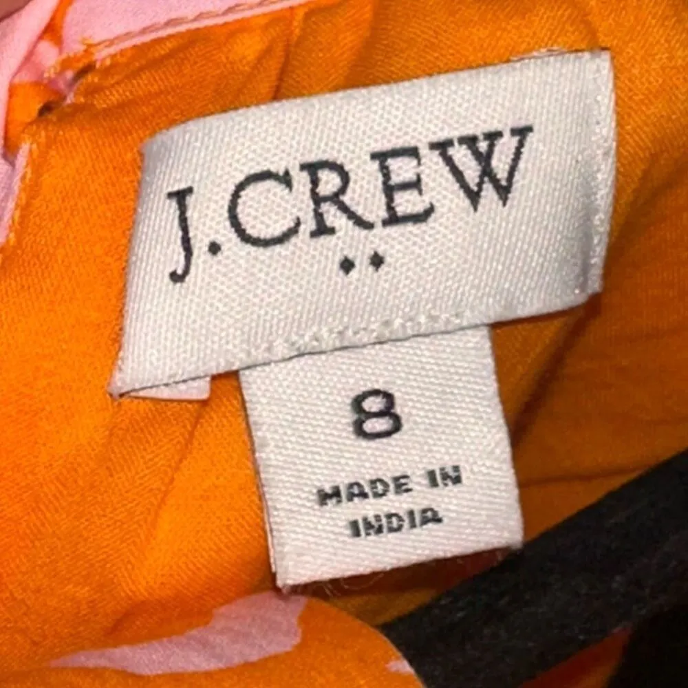 NWOT J. Crew Tie Neck Mini Shift Dress Orange Size 8 - Image 8