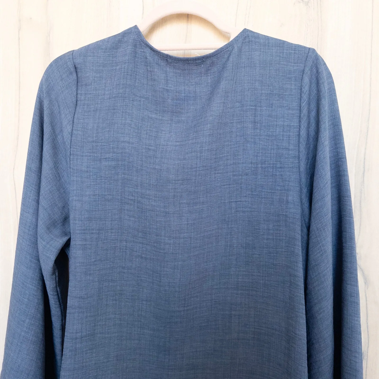 Easel Womens Wrap Blouse Size M Gray Flare Sleeve Boho Romantic Minimalist - Image 9